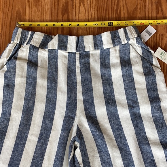 dip Pants & Jumpsuits Dip Linen Blend Blue White Stripe Beach Pants Poshmark